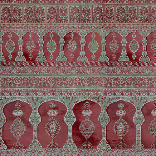 Contemporary wallpaper - SC130 Ottoman Tent Mehmet - Iksel Decorative Arts - vinyl / fiberglass / geometric pattern