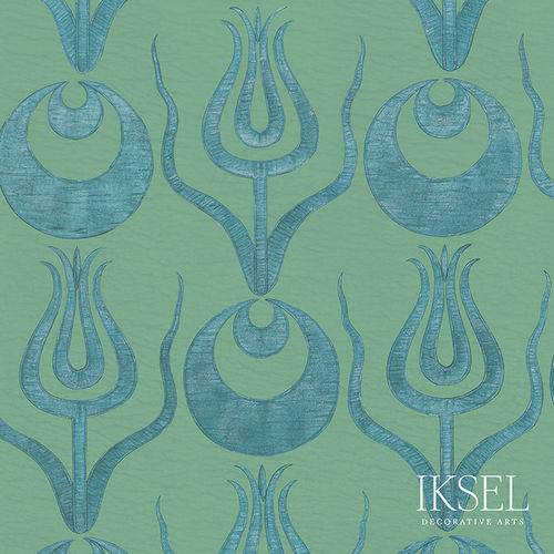 Contemporary wallpaper - RW201 Tulip and Crescent - Iksel Decorative Arts - vinyl / fiberglass / floral pattern