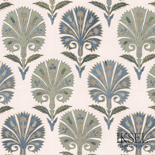 Contemporary wallpaper - RW501 Suzani Carnation - Iksel Decorative Arts - vinyl / fiberglass / nature pattern