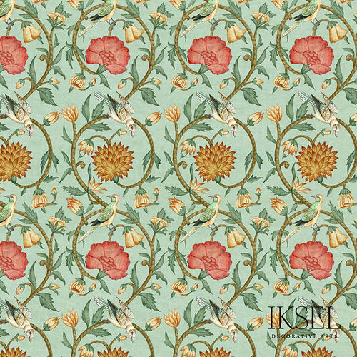 Contemporary wallpaper - RW535 Shiraz - Iksel Decorative Arts - vinyl / fiberglass / nature pattern