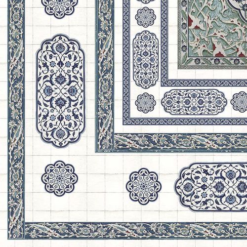 Contemporary wallpaper - CE100A IZNIK ADORNED CEILING  - Iksel Decorative Arts - fiberglass / vinyl / floral