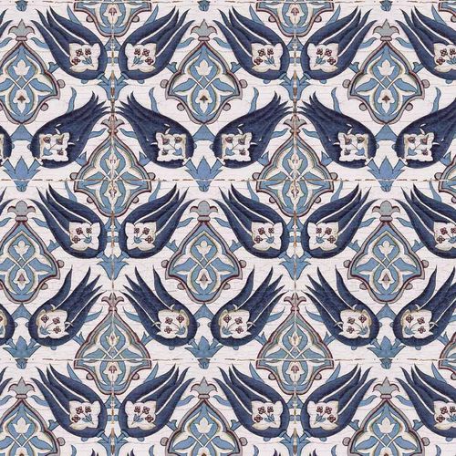 Contemporary wallpaper - IZNIK TURHAN RW127 - Iksel Decorative Arts - fiberglass / vinyl / geometric pattern