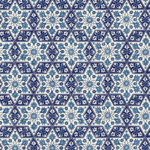 Contemporary wallpaper - RW124 IZNIK CANAN STAR - Iksel Decorative Arts - fiberglass / vinyl / geometric pattern