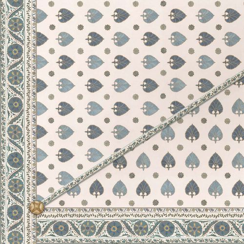 Contemporary wallpaper - SUZANI SPADES CEILING - Iksel Decorative Arts - vinyl / nature pattern / green
