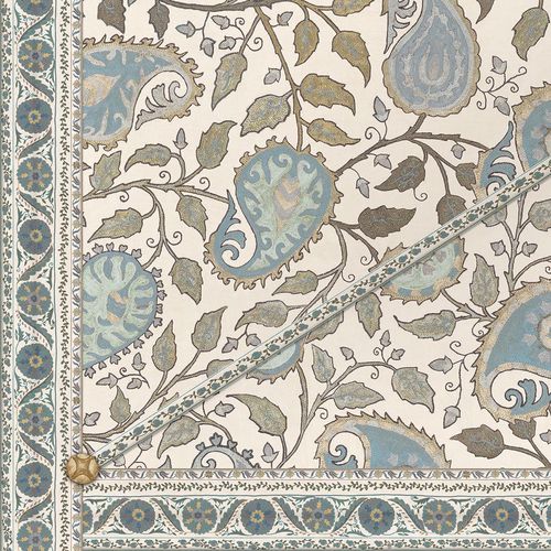 Contemporary wallpaper - SUZANI PAISLEY CEILING CE152 - Iksel Decorative Arts - vinyl / nature pattern / purple