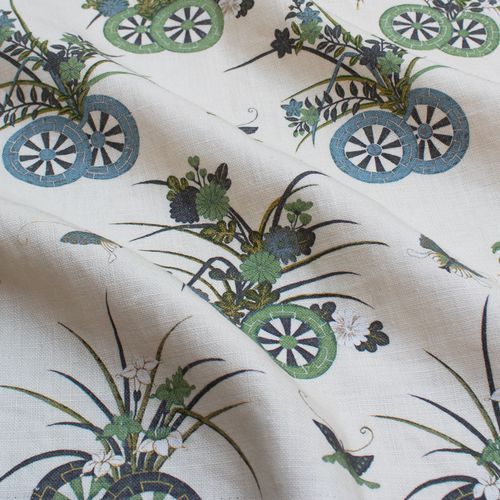 Curtain fabric - JAPANESE CHARIOTS RF608 - Iksel Decorative Arts - upholstery / for interior design / Oriental motif