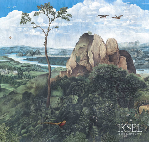 Contemporary wallpaper - SC167 PATINIR LANDSCAPE - Iksel Decorative Arts - fiberglass / vinyl / nature pattern