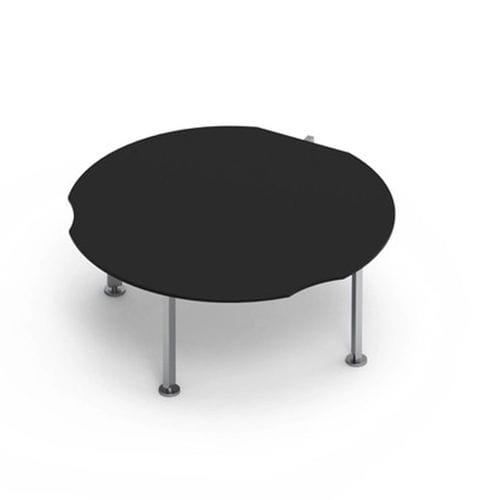 Contemporary coffee table - MIKO  - TERZADIMENSIONE - glass / porcelain stoneware / steel base
