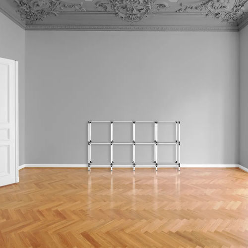 Wall-mounted shelving system - Library 190/80 - tRACK by Kesseböhmer GmbH - self-supporting / contemporary / powder-coated steel