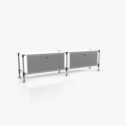 Contemporary sideboard - L.2.900.1.2.AZ.00.1 - tRACK by Kesseböhmer GmbH - wood veneer / lacquered MDF / powder-coated steel