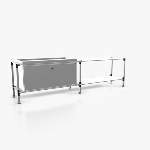 Contemporary sideboard - L.2.900.1.1.AZ.TA.1 - tRACK by Kesseböhmer GmbH - wood veneer / lacquered MDF / powder-coated steel