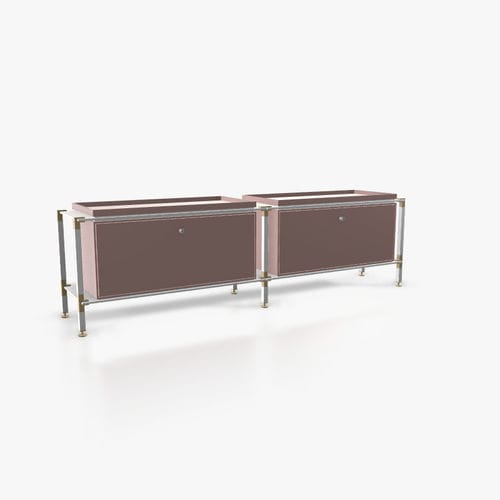 Contemporary sideboard - L.2.900.1.2.AZ.TA.1 - tRACK by Kesseböhmer GmbH - wood veneer / lacquered MDF / powder-coated steel