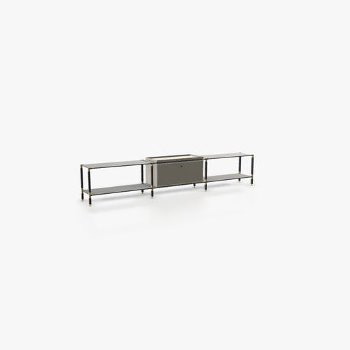 Contemporary sideboard - L.3.900.1.1.AZ.TA.1 - tRACK by Kesseböhmer GmbH - wood veneer / lacquered MDF / powder-coated steel