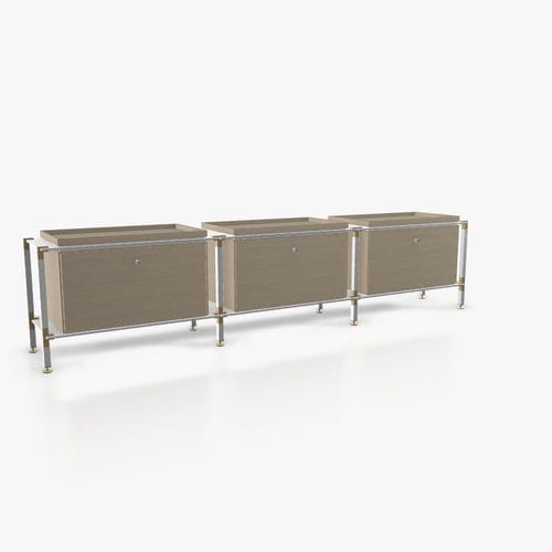 Contemporary sideboard - L.3.750.1.3.AZ.TA.1 - tRACK by Kesseböhmer GmbH - wood veneer / lacquered MDF / powder-coated steel