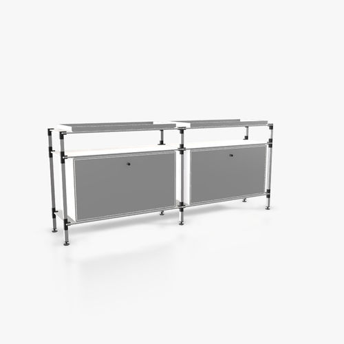 Contemporary sideboard - S.2.900.2.2.KU.TA.1 - tRACK by Kesseböhmer GmbH - wood veneer / lacquered MDF / powder-coated steel
