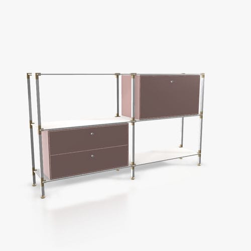 Contemporary sideboard - S.2.900.2.2.DU.00.2 - tRACK by Kesseböhmer GmbH - wood veneer / lacquered MDF / powder-coated steel
