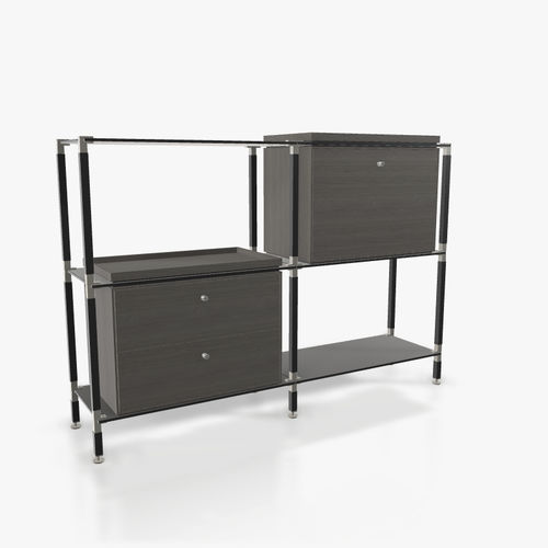 Contemporary sideboard - S.2.750.2.2.DU.TA.1 - tRACK by Kesseböhmer GmbH - wood veneer / lacquered MDF / with shelf
