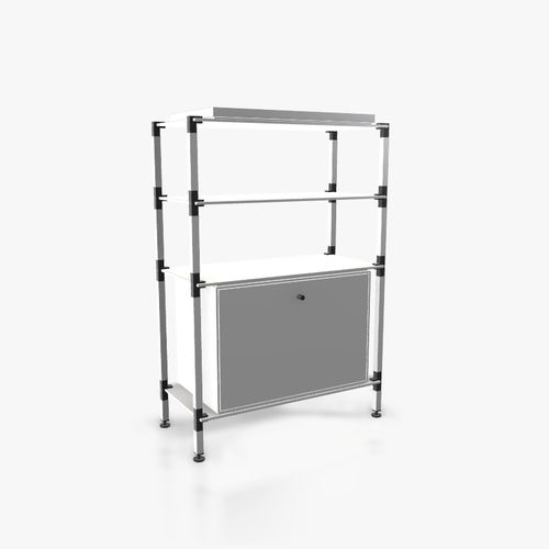 Contemporary sideboard - H.1.750.3.1.KU.TA.1 - tRACK by Kesseböhmer GmbH - wood veneer / lacquered MDF / powder-coated steel