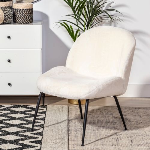 Contemporary armchair - PRIDE - CAMINO A CASA - faux fur / iron / white