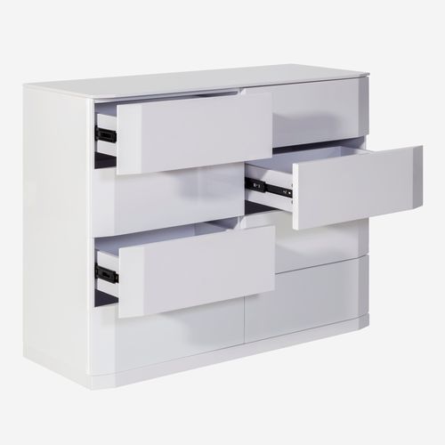 Contemporary chest of drawers - MANHATTAN - CAMINO A CASA - lacquered wood / 8-drawer / white