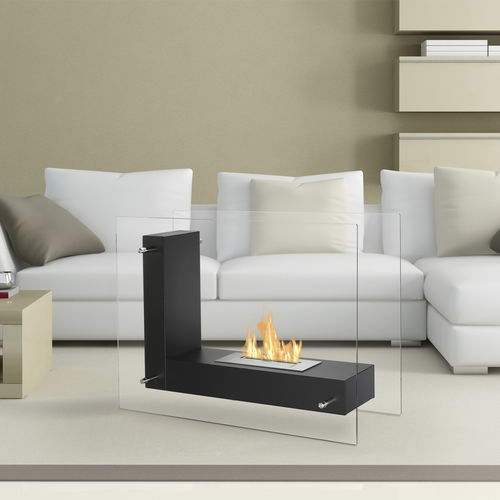 Bioethanol fireplace - VITRUM L BLACK - IGNIS Development, Incorporated - free-standing / free-standing / ventless