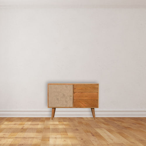 Scandinavian design sideboard - ACADIA - Artisan Furniture - solid wood / hand-painted wood / with shelf