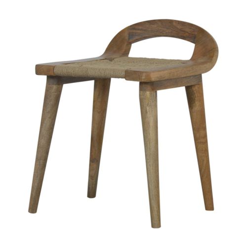 Scandinavian design stool - IN1458 - Artisan Furniture - solid wood / rope / solid wood base
