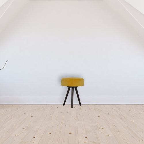 3-legged stool - IN1451 - Artisan Furniture - Scandinavian design / velvet / solid wood base