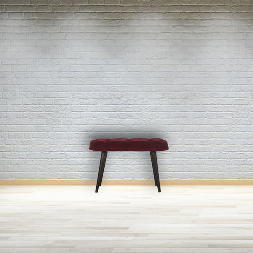 Scandinavian design upholstered bench - IN1448 - Artisan Furniture - velvet / solid wood base / solid wood
