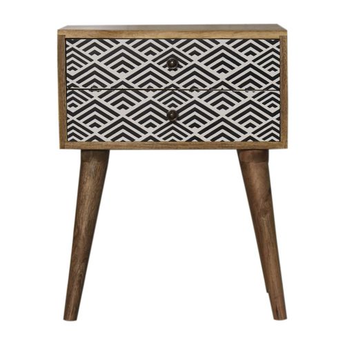 Scandinavian style bedside table - MONOCHROME  - Artisan Furniture - solid wood / solid wood base / rectangular