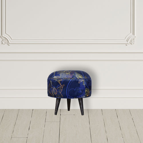 Velvet pouf - SHANGRI-LA - Artisan Furniture - Scandinavian design / round / handmade