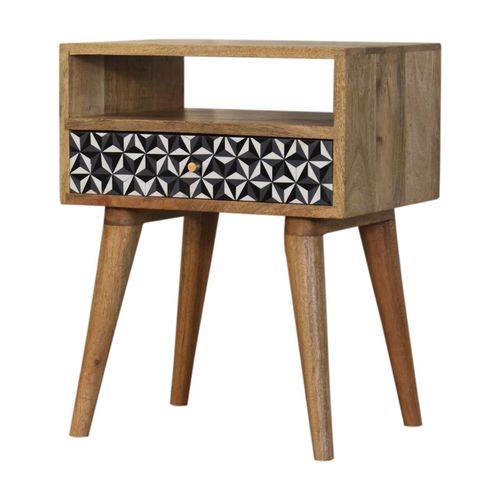 Scandinavian style bedside table - MOSAIC  - Artisan Furniture - solid wood / solid wood base / rectangular