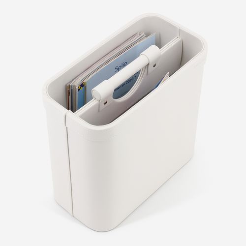 Contemporary magazine rack - HUDSON - BATH BAZAAR - home / synthetic leather / white