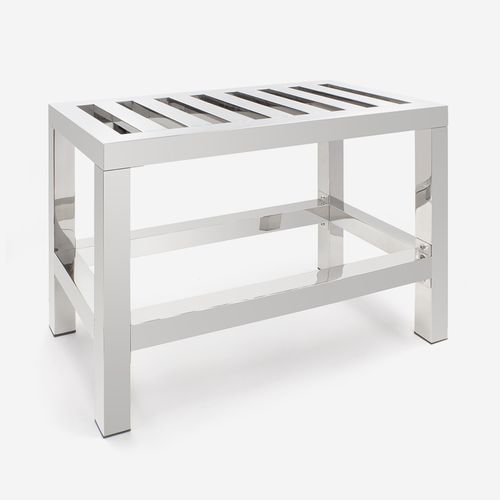 Contemporary bench - Plazza - BATH BAZAAR - stainless steel / without backrest / without armrests