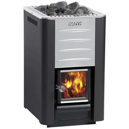 Wood-burning sauna stove - Harvia 20 Pro  - Fire Ice Systemtec Georg Zelger e.K. - 20 kW...50 kW / floor-mounted / stainless steel