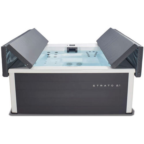 Above-ground hot tub - Strato 2.1 - Fire Ice Systemtec Georg Zelger e.K. - square / 4-person / aluminum