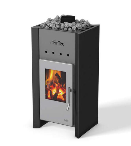 Wood sauna heater - FinTec Troll - Fire Ice Systemtec Georg Zelger e.K. - 5 kW...10 kW / floor-mounted / metal