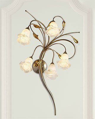 Traditional wall light - 1700/5A - LAM Export - indoor / steel / glass
