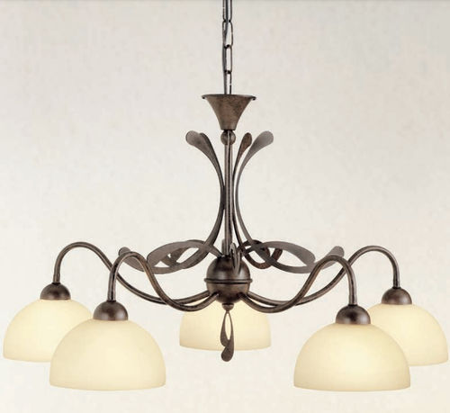 Traditional chandelier - 1910/5 - LAM Export - glass / steel / 5 light
