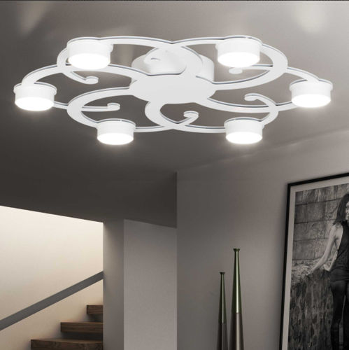 Traditional ceiling light - 3550/6PL - LAM Export - round / steel / LED