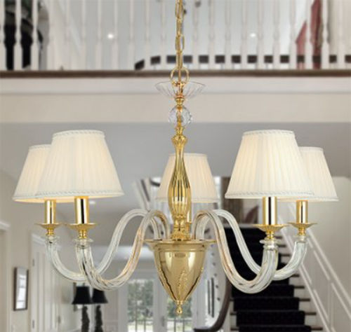 Traditional chandelier - 5000/5 - LAM Export - crystal / fabric / 5 light