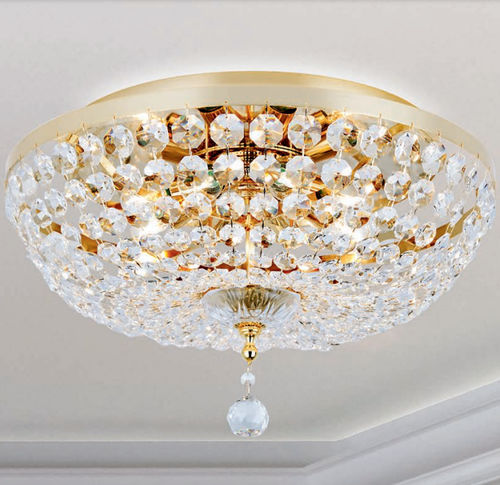 Traditional ceiling light - 6510/PL60 - LAM Export - round / crystal / steel