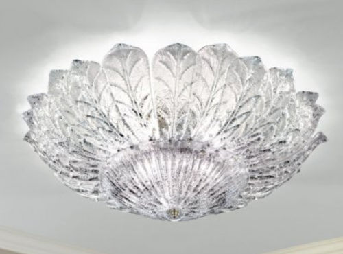 Traditional ceiling light - 6705/PL24 - LAM Export - round / glass / steel