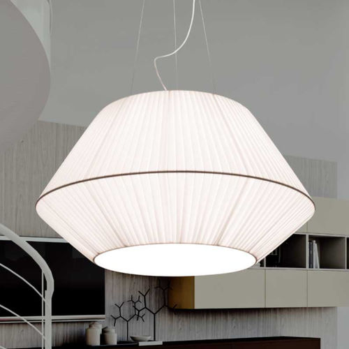 Pendant lamp - SHERATON  - LAM Export - steel / fabric / contemporary