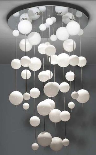 Contemporary ceiling light - BERENICE - LAM Export - straight / vertical / glass
