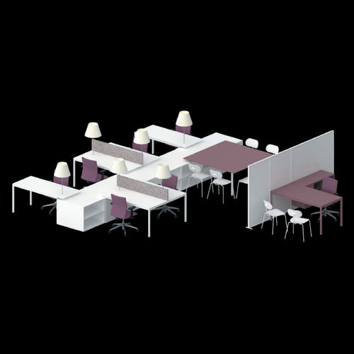 Workstation desk - QUADRATA - JULCAR - free-standing / multiplace / contemporary