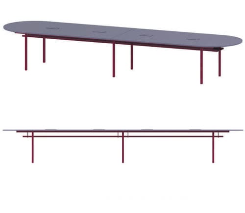 Contemporary boardroom table - QUADRATA - JULCAR - wooden / melamine / glass