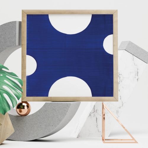 Ceramic tile - Cerchi vuoti - mavi ceramica - enameled / semi-gloss / painted