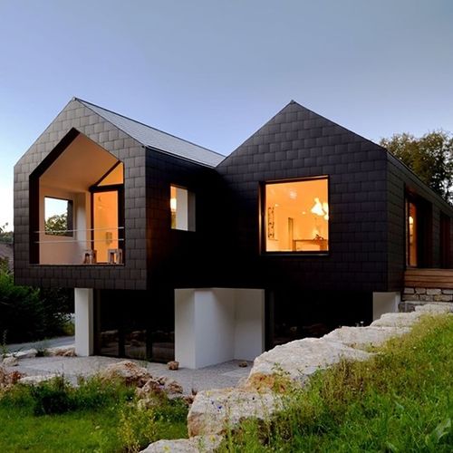 Fiber cement facade system - DOUBLE PATTERN - Cedral - fire-resistant / weather-resistant