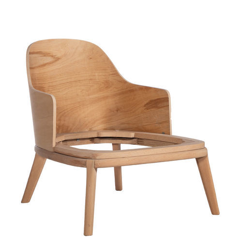 Contemporary armchair - P-264 - Papelci - leather / plywood / 4-legged